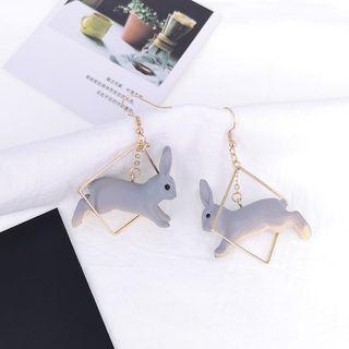 Rabbit & Square Dangle Earring