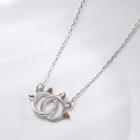 Sterling Silver Cat Necklace Silver - One Size