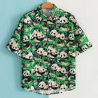 Short-sleeve Panda Print Shirt