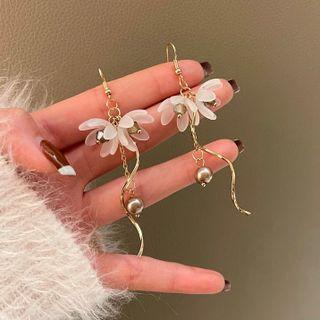 Flower Swirl Alloy Dangle Earring