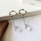 Faux Crystal Alloy Dangle Earring 1 Pair - Earring - Silver & Transparent - One Size