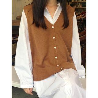 V-neck Sleeveless Cardigan