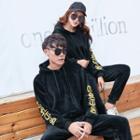 Couple Matching Set: Embroidered Hoodie + Sweatpants