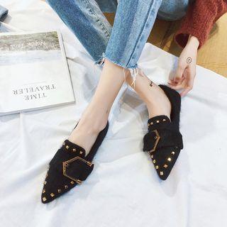 Studded Pointy Toe Loafers
