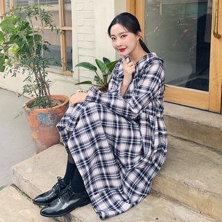 Plaid Long Shirtwaist Dress