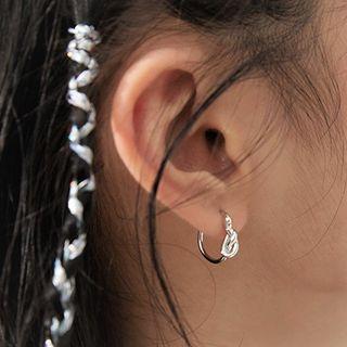 Knot Sterling Silver Hoop Earring / Gift Box / Set