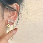 Faux Pearl Star Chain Alloy Earring 1 Pair - 2663a - Gold - One Size