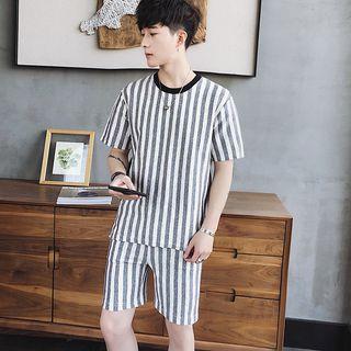 Set: Short-sleeve Stripe T-shirt + Shorts