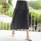 Tiered Cotton Long Full Skirt