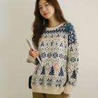 Nordic Pattern Oversize Sweater