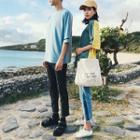 Couple Matching Color Panel Short-sleeve T-shirt