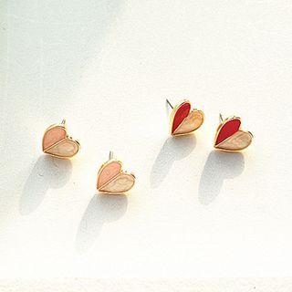 Color Panel Heart Earring