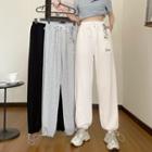 Drawstring-cuff High-waist Sweatpants