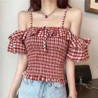 Sleeveless Square Plaid Dress
