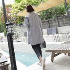 Drawcord-waist Long Zip-up Jacket