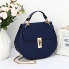 Faux-leather Crossbody Saddle Bag