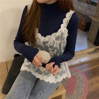 Lace Camisole Top / Turtleneck Long-sleeve T-shirt