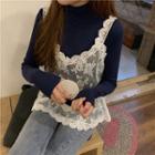 Lace Camisole Top / Turtleneck Long-sleeve T-shirt