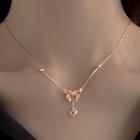 Bow Pendant Sterling Silver Necklace Rose Gold - One Size