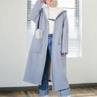 Open-front Fleece-lined Hooded Coat