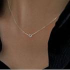 Knot Pendant Alloy Necklace Xl1680 - Silver - One Size