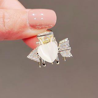 Rhinestone Arrow Heart Hair Claw Ly2248 - White - One Size