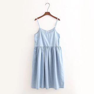 Spaghetti Strap Midi Denim Sundress