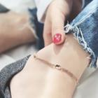 18k Rose Gold Plated Layered Anklet