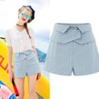 Fold-over Striped Shorts