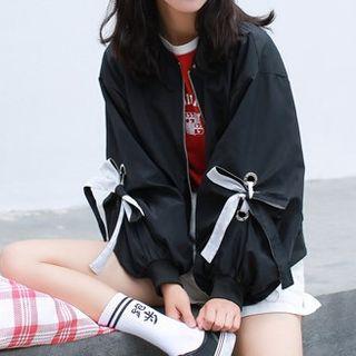 Tie-sleeve Bomber Jacket