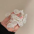 Flower Mesh Alloy Open Hoop Earring 1 Pair - White - One Size