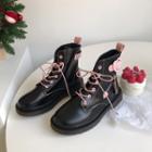 Heart Buckle Lace-up Short Boots