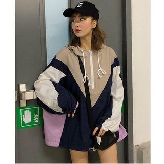 Color Block Half-zip Hoodie