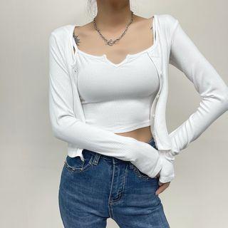 Set: Light Jacket + Cropped Camisole Top