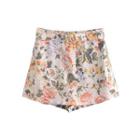 Floral Print Belted Shorts