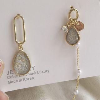 Non-matching Faux Crystal Drop Earring 1 Pair - Earrings - One Size