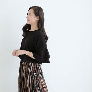 Tiered 3/4-sleeve T-shirt