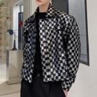 Checkerboard Sequined Zip Jacket