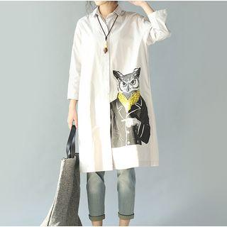 Owl Print Long Shirt