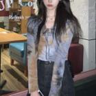 Set: Tie Dye Light Jacket + Top As Shown In Figure - One Size