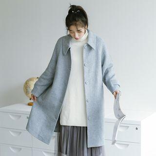 Twill Button Woolen Coat