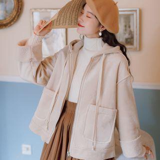 Zip-up Hoodie Almond - One Size