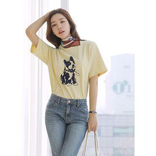 Dog-printed Short-sleeve T-shirt