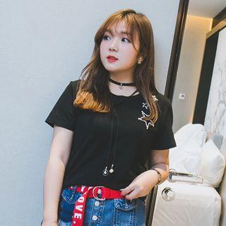Star Rhinestone Short Sleeve T-shirt