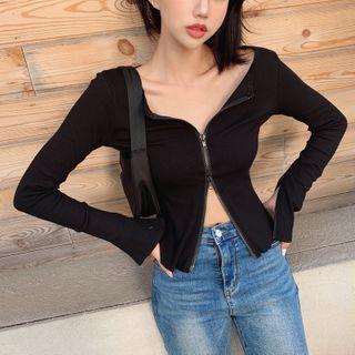 Zip Cuff Plain Zip Top