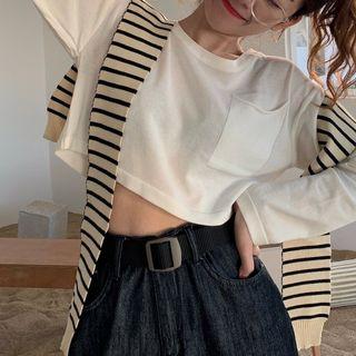 Long-sleeve Cropped T-shirt / Scarf