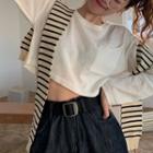 Long-sleeve Cropped T-shirt / Scarf
