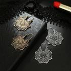 Alloy Perforated Flower Dangle Earring