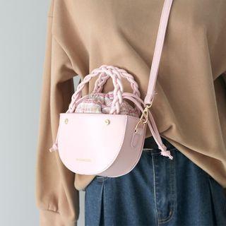 Drawstring Tweed Crossbody Bag