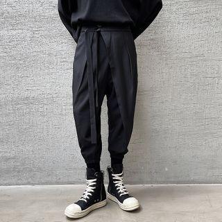 Lace-up Plain Harem Pants